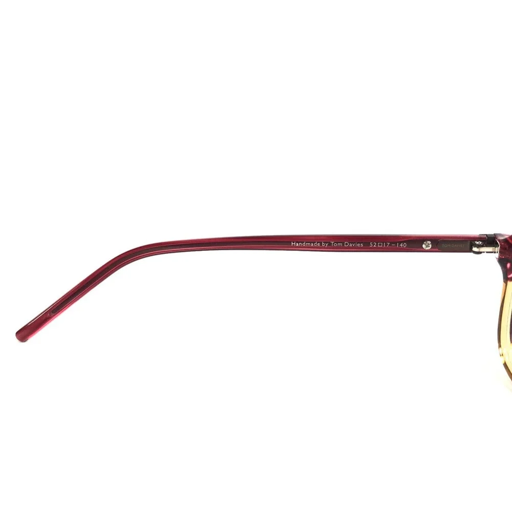 Tom Davies Eyeglasses Frames TD750 Col. 2258 Striped Red Brown Horn 52-17-140